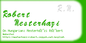 robert mesterhazi business card
